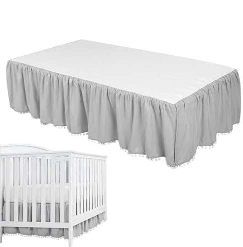 Cache-sommier – Literie douce pour bébé, jupe de lit pour chambre d'enfant | Excellent volant à volants en coton élégant, décoration de chambre de bébé, jupe de berceau confortable pour filles et