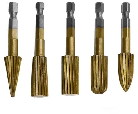 Lima rotante in metallo duro HSS 1/4 Hex Shank Raspa rotante in acciaio al carbonio Strumento for la lavorazione del legno Foratura Intaglio del metallo morbido Rettifica(Rotary File Golden)