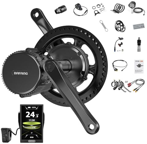 BAFANG 36V 250W Mid Drive Kit BBS01B CAN Bus Electric Bike Conversion kit DPC010 Display & 44T Chainring for BB68-73MM Bike DIY Ebike Kit - No Battery
