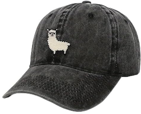 Alpaka Kappe Damen Herren – Verstellbare Baseball Cap mit Kamel– Vintage Look – Schwarze Kapep Vintage Unisex – Coole Tier Cap – Basecap – Geschenk für Tierliebhaber Cappy