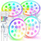 Czemo Luces para Piscina Sumergible Recargable Luces LED Piscina Desmontable con Mando a Distancia Luz Piscina Impermeable IP68 para Jardín, Acuario (Multicolor-4 piezas)