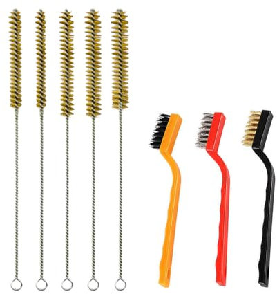 8 Pieces of Copper Wire Cleaning Brush and 3 Pieces of Stove Brush, Pipe Cleaning Brush, Gap Brush, Rust Removal Tool, Multi-Function Cleaning Brush.