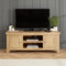 The Furniture Market Cheshire Whitewash Oak Large TV Unit | Solid Oak TV Stand for TVs Up to 60 Inches | 2 Door Cabinet with Open Shelf | Fully Assembled | Shaker Style | H 510 x W 1320 x D 430mm