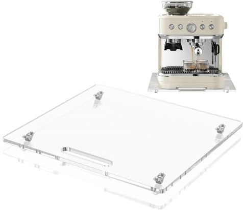 Yanayi Bandeja Deslizante Para De Encimera,Bandeja Deslizante Acrílica Para Electrodomésticos Con Ruedas De Goma | Estación Móvil 35.5x33 Cm Para Ollas Utensilios | Tostadora Amasadora Máquina