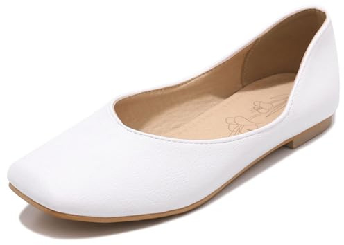 Lizoleor Scarpe Donna Ballerine Piatte Punta Quadrata Senza Chiusura Comodo