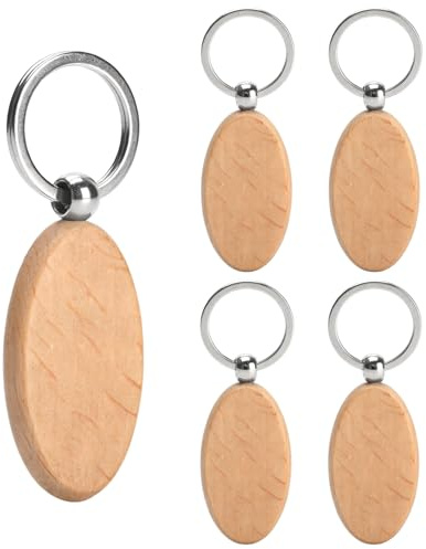DAJMAIEZ Schlüsselanhänger-Rohlinge aus Holz – perfekt für DIY-Projekte, kreative Geschenke und personalisierte Dekorationen.