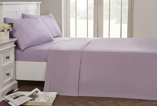 Rapport Home 56 Pick Non Iron Flat Sheet - Lilac Double Flat Sheet