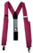 TigerTie schmaler Unisex Hosenträger in Y-Form mit 3 extra starken Clips - Farbe in rosa magenta einfarbig Uni - hochwertige Verarbeitung