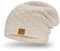 Mikos * Damen Frauen Herren Mütze Winter Strickmütze Wintermütze Gefütterte Beanie Unisex (654) (Beige)