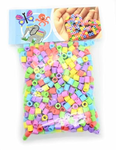 MAXI Bügelperlen Beutel mit 800 Stk Pastell-Mix Große Bügelperlen für Kleinkinder ab 3 Jahren. Made in EU