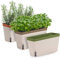 Amazing Creation Lot de 3 pots de fleurs rectangulaires à arrosage automatique pour cuisine, plantes, fleurs ou plantes grasses,Jardinières de rebord de fenêtre d'intérieur,Pots d'herbes aromatiques