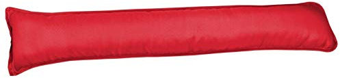 Plain Fabric Draught Excluder Super Soft Hollowfibre Polyester Filled Doors Draft Insulator Windows Hallway Energy Savers (Red)