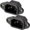 Loops 2 Pack | IEC C14 Power Socket | 10A Screw in PCB Inlet | Panel Chassis Mount Connector | Female Kettle Wall Accessories | 3 Pin Mains Bulkhead Amp