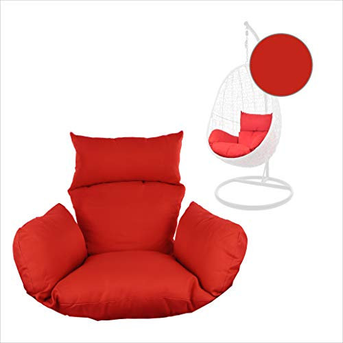 Kideo® Sitzkissen für Hängesessel, Swing Chair Kissen, Ersatzkissen, Wechselkissen, waschbar, 2-teilig, rot, Uni (Nest, 3050 Scarlet)