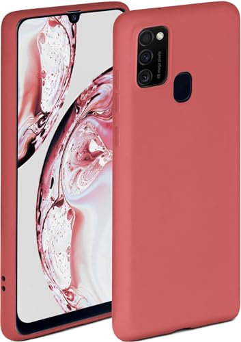 ONEFLOW Soft Case für Samsung Galaxy M21 Hülle aus Silikon mit Kameraschutz, Silikonhülle mit erhöhtem Schutz fürs Display, Backcover Schutzhülle, weiche Handyhülle, Rot
