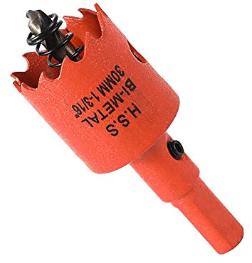 Dribotway Scie cloche bimétallique 1-3/16''(30mm) , fraiseuse trépan en acier rapide HSS, avec 1 tige et 1 perceuse, pour matériaux de cloison sèche, bois, plastiques et métaux
