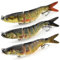 Wobbler Set Jerkbait Angelköder Kunstköder Fisch Angeln Forellen köder Swimbait Angelset für Hecht Barsch Zander mit 2 Drillingshaken und Fischköder Box(13.3CM)