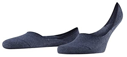 FALKE Men's Step Medium Cut No Show Socks, Light and Cool, Sustainable Cotton, Non Slip Heel Grip, Skin Friendly, Blue (Navy Melange 6127) - Sustainable, 8-9, 1 Pair