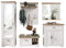 Stella Trading JASMIN Flurgarderoben Set in Pinie hell, Artisan Eiche Optik - Landhausstil Garderobenset 5-teilig für Ihren Eingangsbereich - 280 x 204 x 41 cm (B/H/T)