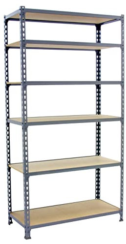PROREGAL Schwerlastregal Giant MULI | HxBxT 250x80x50cm | 6 Fachböden | Fachlast 150kg | Grau | Lagerregal Kellerregal Werkstattregal Metallregal Fachbodenregal Steckregal