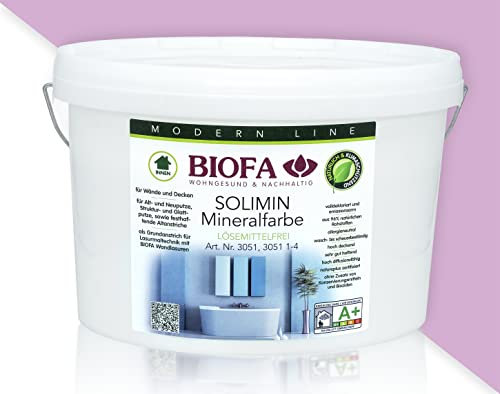 BIOFA SOLIMIN Mineralfarbe Wandfarbe 3051 Silikatfarbe Innenraumfarbe Feuchtraumfarbe PG4 7001 1,00L