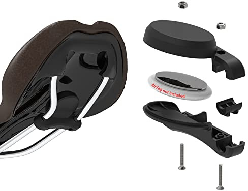 Bike Hidden Mount Compatible with AIRTAG Under The Seat Rails, GPS Tracker Anti-Theft Solution, Waterproof Bicycle Saddle Holder for Most Cycling, and Two Installation Adapters Included