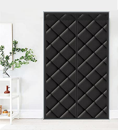 Cozomiz Wärmeschutzvorhang Magnet Thermo Türvorhang Thermovorhang Verdunklungsgardine Wasserdicht Winddicht Geräuschisolierung Isolier Schutz Panel-Isolierung 150x240cm(B x H) Schwarz