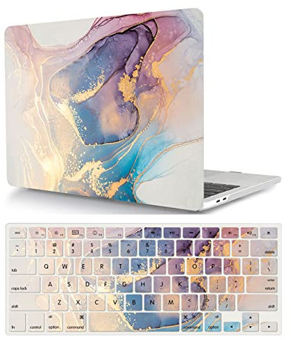 Hülle Kompatibel mit MacBook Pro 15 Zoll 2015 2014 2013 2012 Freisetzung A1398 mit Retina Display, Plastik Hartschale Snap Case & Tastaturabdeckung für MacBook Pro Reyina 15 Zoll, rosa-Blaue Murmel