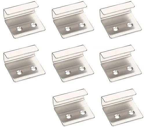 Lot de 8 supports de suspension pour carrelage en acier inoxydable de 20 mm d'épaisseur - Kit de fixation pour miroir - Support robuste pour carrelage en céramique (argenté)