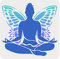 FINGERINSPIRE Yoga Malschablone 30x30cm Wiederverwendbar Yoga Medita Zeichenschablone, Yoga Pose Und Schmetterlingsmuster Schablone Für Zuhause Und Yoga Studio Wand, Holz, Möbel, Tür Dekoration