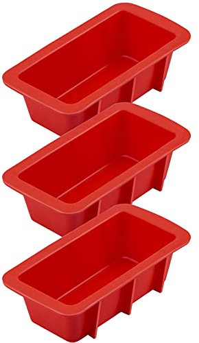 Anaeat 3er-Packung Mini-Silikonbrot- und Kuchenformen, Antihaft-Form - einfach auszulösen! Flexible Silikonbackformen für hausgemachte Brote, Kuchen, Hackbraten, Brownies, BPA-frei & ofenfest