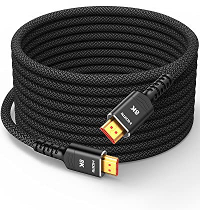 Highwings HDMI 2.1 Kabel 15m 8K,48Gbps Highspeed 8K@60Hz HDMI Kabel 4K@120Hz 7680P eARC HDCP 2.2&2.3 DTS:X Dynamische HDR 10 Kompatibel mit PS5/4/3 HDTV Monitor