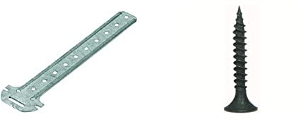 Lot de 100 Suspentes Longue Stil® F 530 171 mm Placo® pour charpente bois & E60260500 Vis TTPC 25, Gris, 25 mm