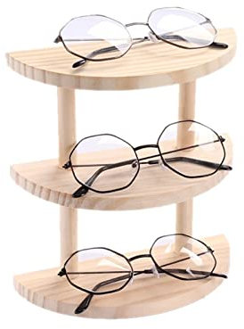 SUNESA Brillenständer Sonnenbrille Rack Holz Gläser Display Ständer Halter Organizer Holz Sonnenbrille Ständer Gläser Display Schmuckhalter Brillenablage (Color : Semicircle 3 Layer)