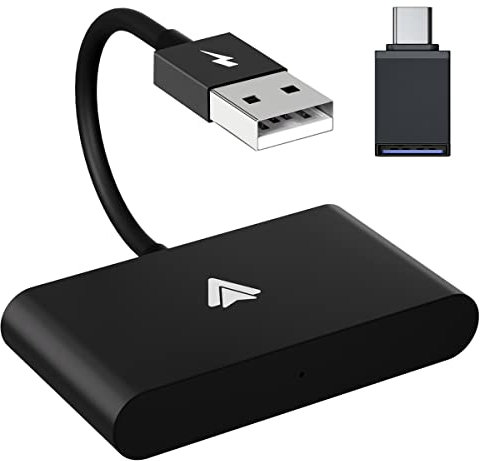 CarPlay sans Fil, Carplay Voiture sans Fil Plug and Play Dongle CarPlay sans Fil, Android Auto sans Fil Adaptateur 5GHz Wi-FI Carplay Adaptateur sans Fil pour Andriod 6.0 et Versions Ultérieures