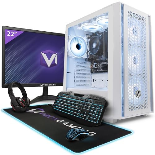 Vibox I-12 White Gaming PC Bundle • AMD Ryzen 3 3200G 4.0GHz • Radeon Vega 8 • 16GB RAM • 500GB NVMe SSD • Windows 11 • 21.5 Monitor • WiFi • Prebuilt