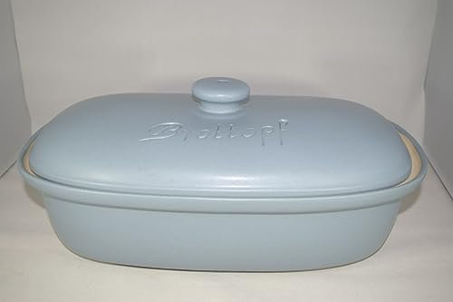 Brottopf Fjordblau Gross 40 cm | Brotkasten | Brotbox | Brotdose | Brotbehälter | Steinzeug | LxB 41x25