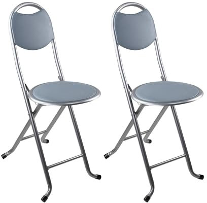 Pack 2 Taburetes Plegables con Respaldo 32x36x73.5cm 7house
