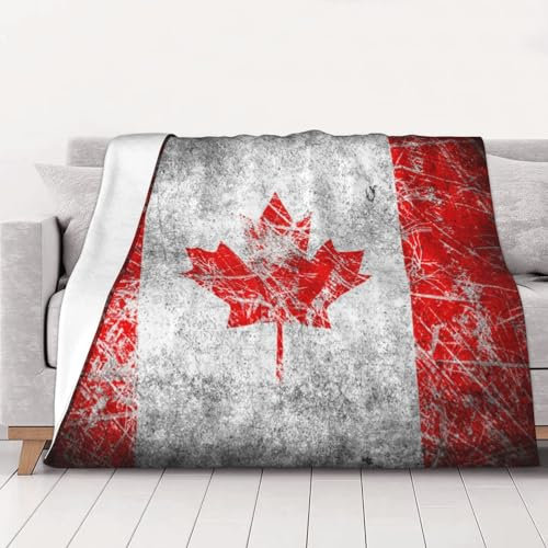 Überwurfdecke mit Kanada-Flagge, Mikrofaser, Flanell-Decken für Sofa, Bett, Couch und Reisen, 101,6 x 76,2 cm