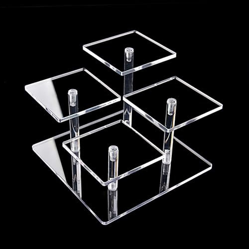 mongtsamz Espositore in Acrilico, Espositore Profumi Trasparente Riser in Acrilico Ripiano per Vetrina in Acrilicoa per Collezionismo Cupcake Dessert Cosmetici e Artigianato, 1 Pezzi