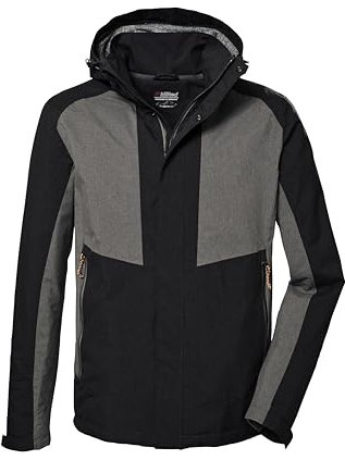 killtec Uomo La giacca funzionale è impermeabile/giacca da esterno con cappuccio staccabile con cerniera KOS 54 MN JCKT, dark anthracite, 3XL, 41334-000