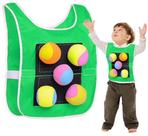 Gilet De Balles Collantes Pour Tout-petits, Gilets D'étiquette De Ballon Dodgeball Pour Enfats, Gilet De Jeu De Cible Avec 5 Balles, Équipement De Jeu Parent-enfant Pour Intérieur Et Extérieur