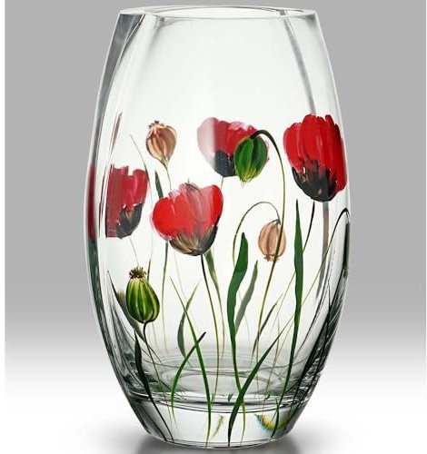 Nobile Glassware Wild Poppy Round Vase - 20cm 2558-24