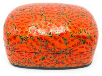 Pushpanjali Handbemalte Schmuckdose aus Pappmaché – Bunte, Dekorative Schatulle für Schmuck und Kleinigkeiten, Ideal als Geschenk – Maße 11,5 x 9 x 5,5 cm - Fair Trade