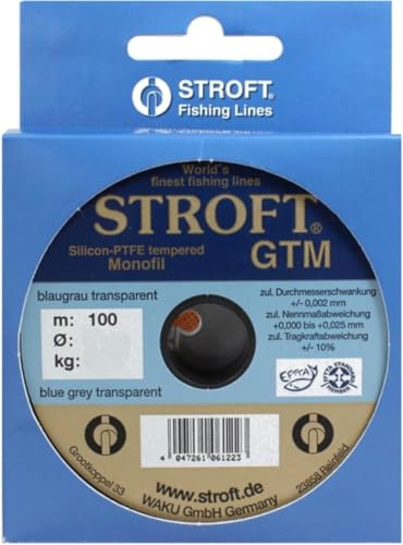 STROFT GTM - Filo da pesca monofilamento, 100 m x 0,16 mm, qualità premium