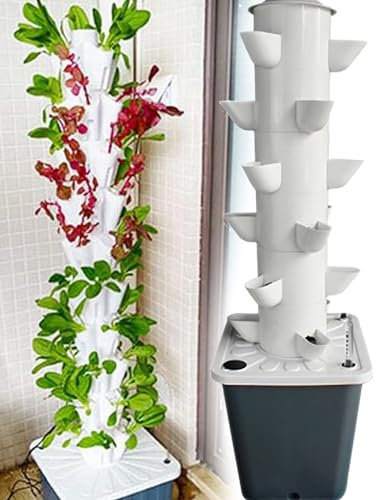 Hydrokultur-Anbausystem (15/18/25/30 Löcher), Hydrokultur-Turmgarten, Adapter + Wasserpumpe, Hohe Leistung + Vertikal, Energiesparend + Einfach Zu Bedienen, Für Gemüse,18