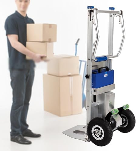 Electric Stair Climbing Hand Trucks Dolly Cart for Moving 200kg Capacity Heavy Duty Stair Climber Cart Hand Trolley, for Furniture Family Logistics Warehouse