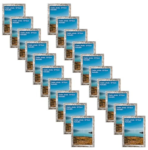 KoKoBin Bilderrahmen 20 Stück MDF und Plexiglas für Wand- und Tischbilder - Geeignet für Poster, Wohnzimmer, Kunst (20er Pack Weiß 13 x 18 cm (5 x 7 Zoll))