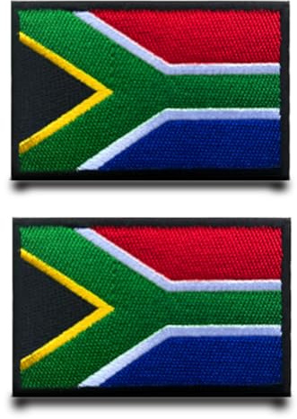 2 Stück Südafrika Flagge-Patch Stickerei Taktische Militär Patch,Aufnäher Mit Nylon Airsoft Für Rucksäcke Taktische Kleidung Jacke Stickereibänder Taschen Abzeichen
