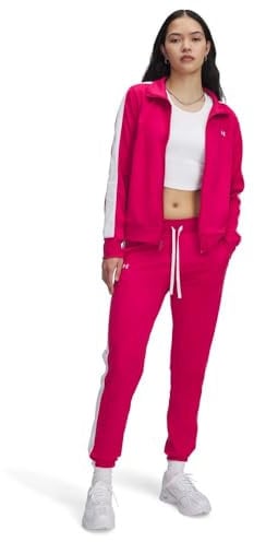 Under Armour Tricot Tracksuit Pantalones, Color Fucsia, Blanco y Blanco, XS para Mujer